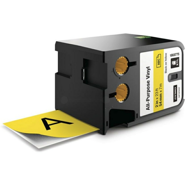 DirectLabel-Etiketten Vinyl schwarz auf gelb